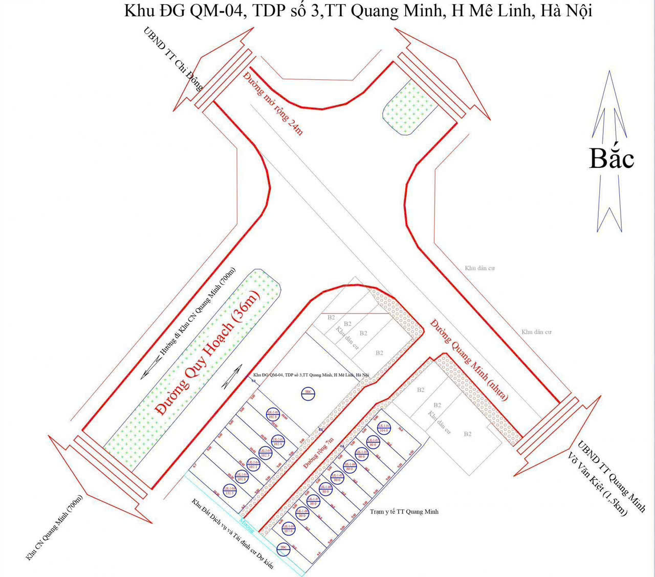 Đất đấu giá tổ 3 Quang Minh 131m mặt tiền 6.2m 2 mat bang dau gia to 3 quang minh 1