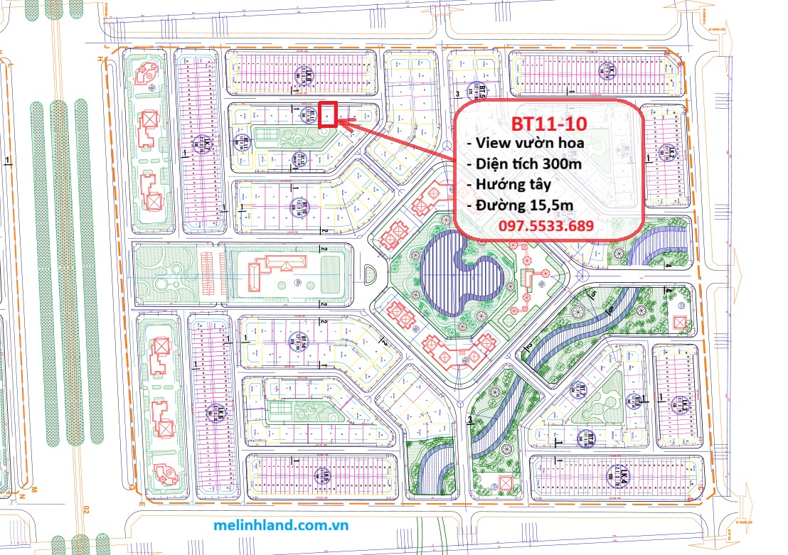 Bán đất biệt thự Cienco 5 Mê Linh – 300m², view vườn hoa, 2 mặt thoáng 1 Biệt thự Cienco 5 mê linh