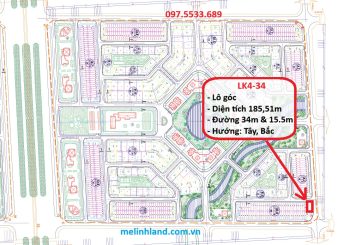 Liền kề lô góc 185m Cienco 5 Mê Linh