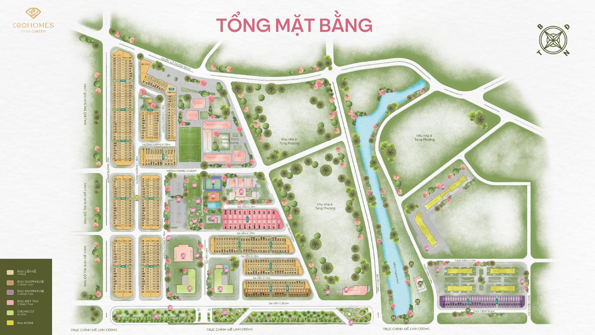 Mặt bằng dự án CEOHomes Hana Garden